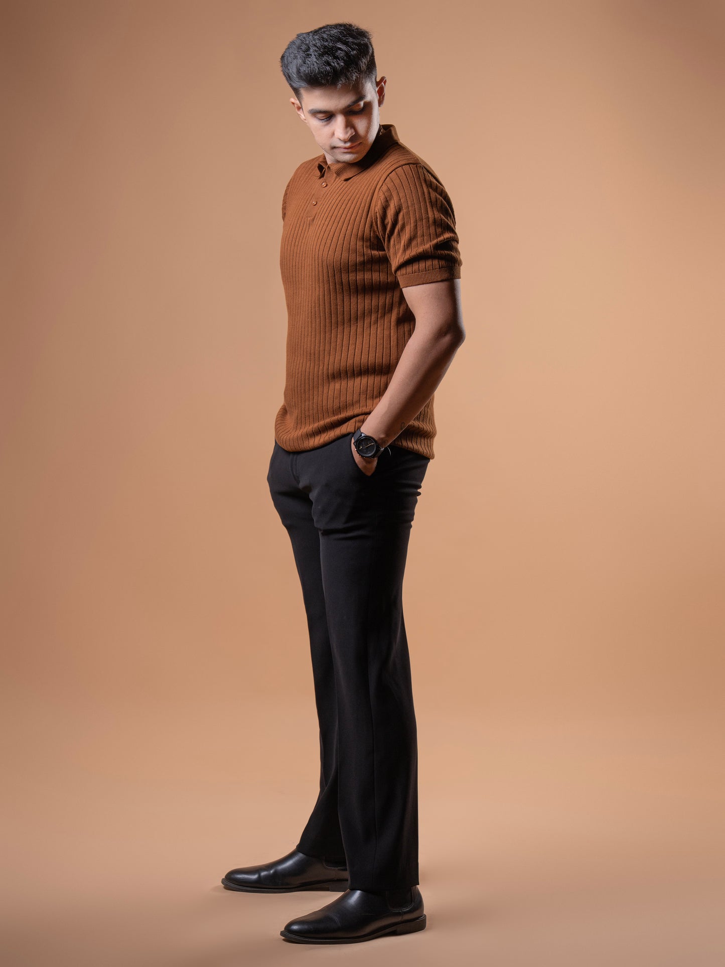 Brown Collar T-Shirt