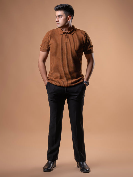 Brown Collar T-Shirt