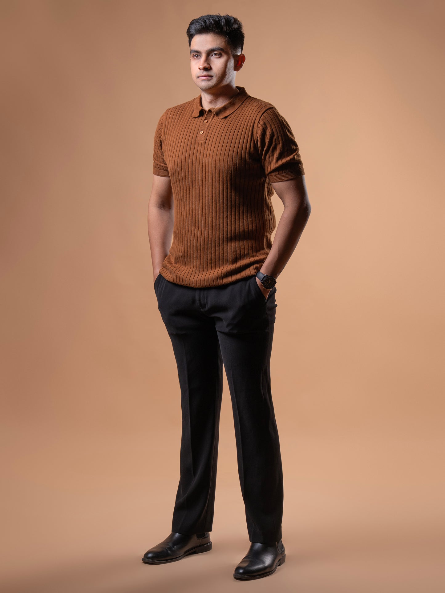 Brown Collar T-Shirt
