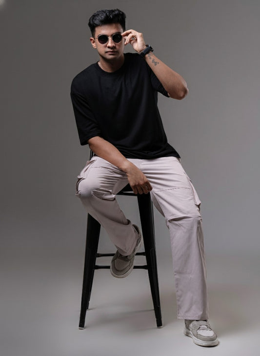 Solid Black Oversized T-Shirt