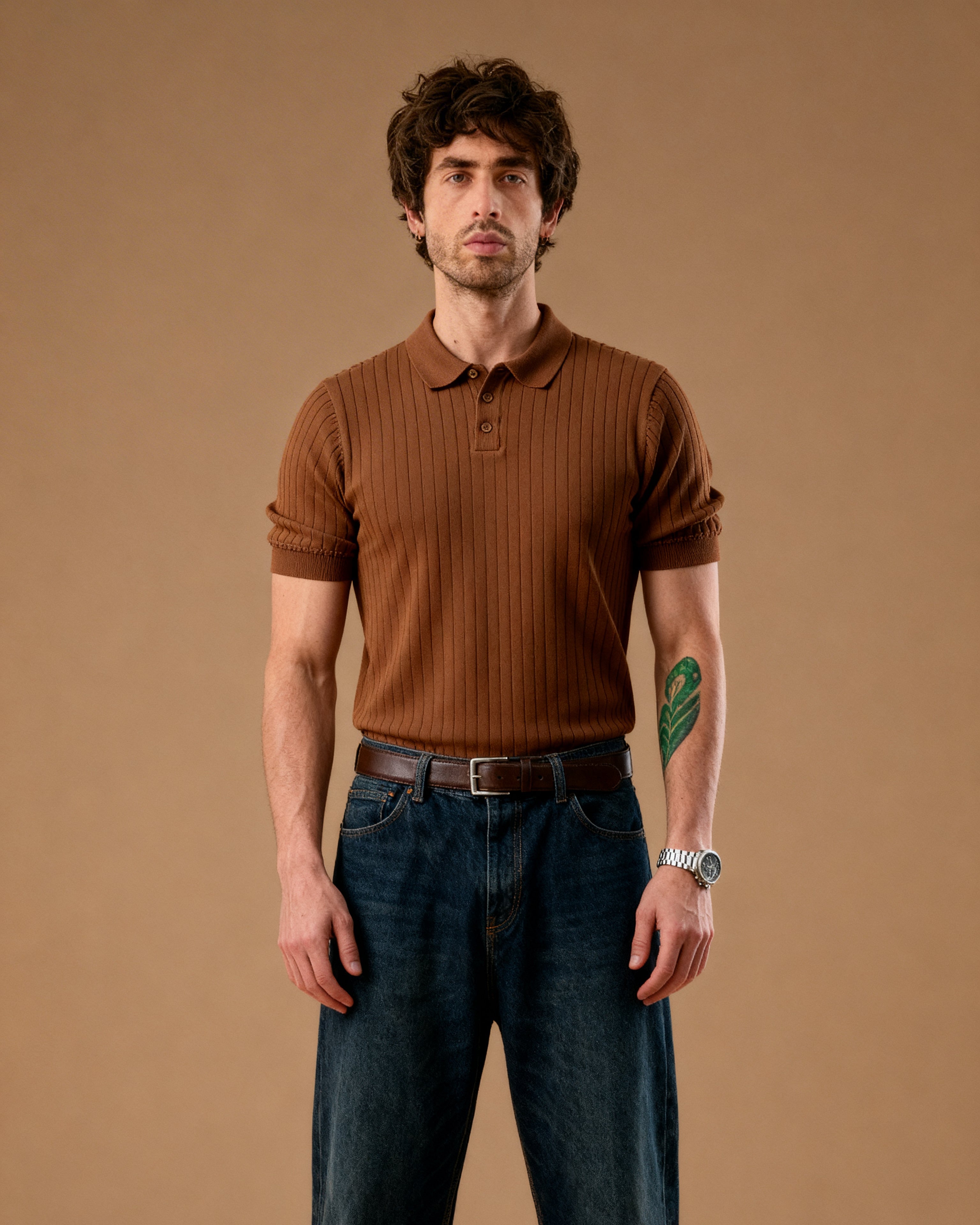 Brown Collar T-Shirt