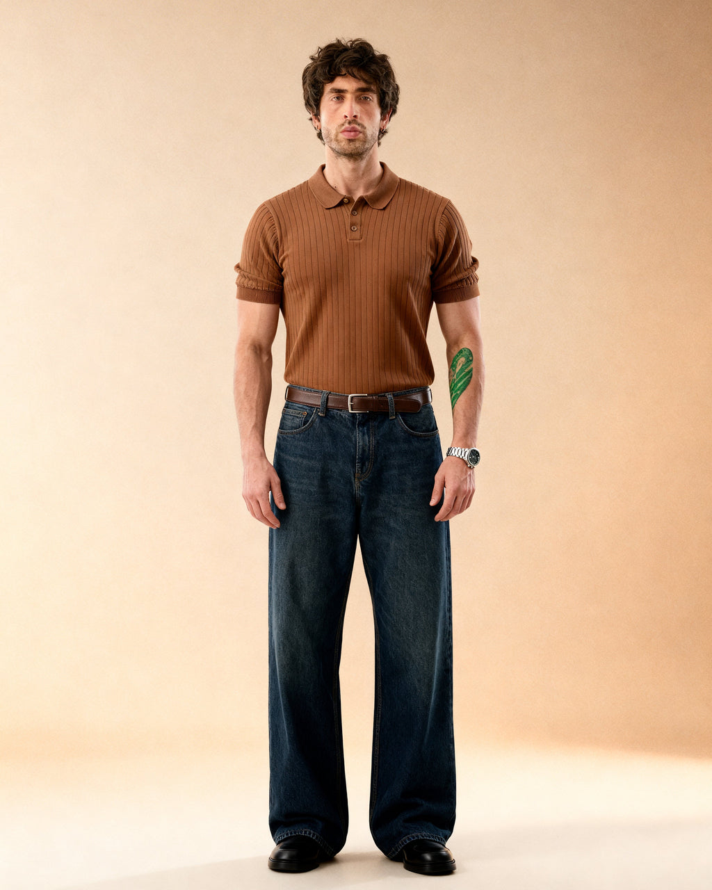 Brown Collar T-Shirt