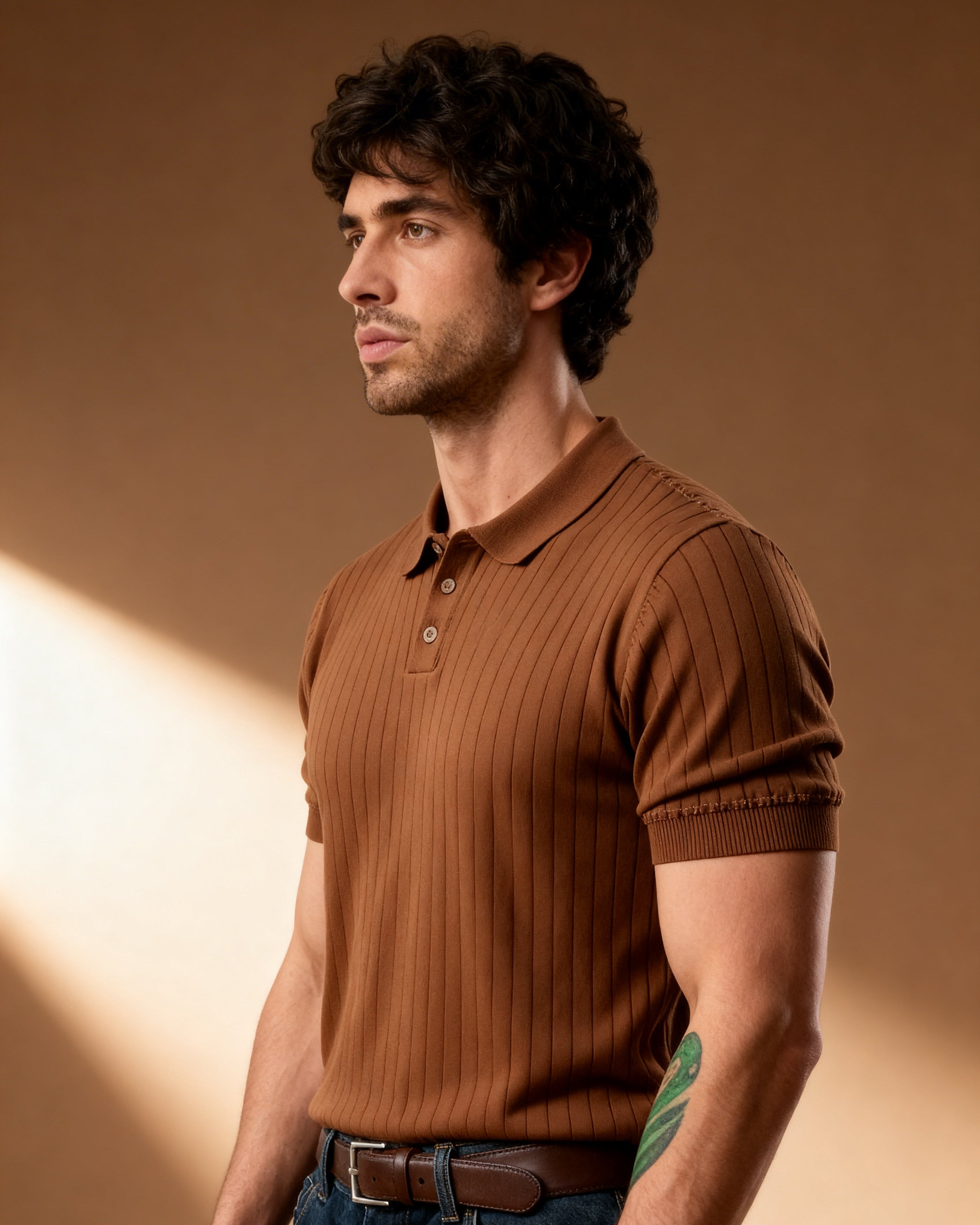 Brown Collar T-Shirt