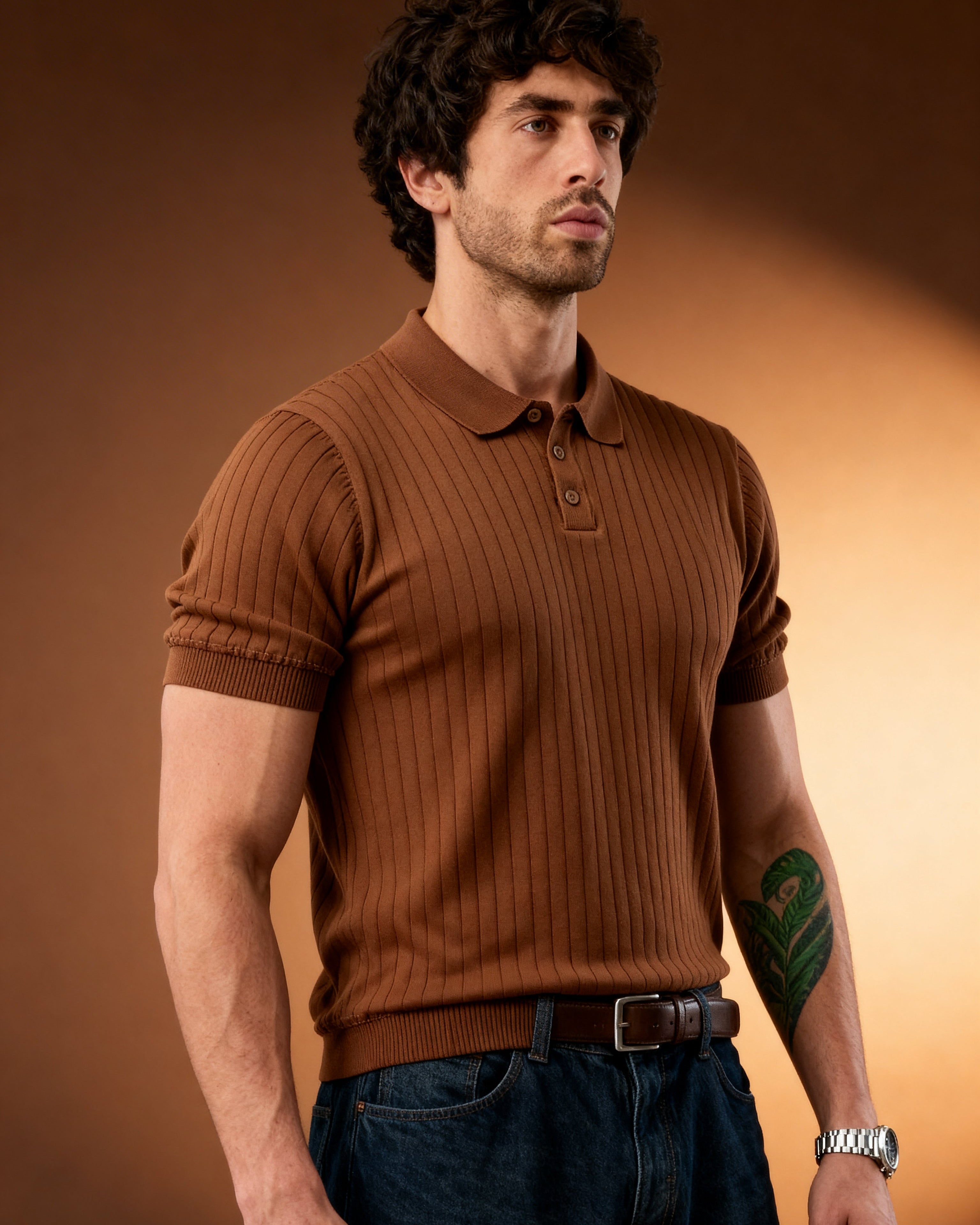 Brown Collar T-Shirt