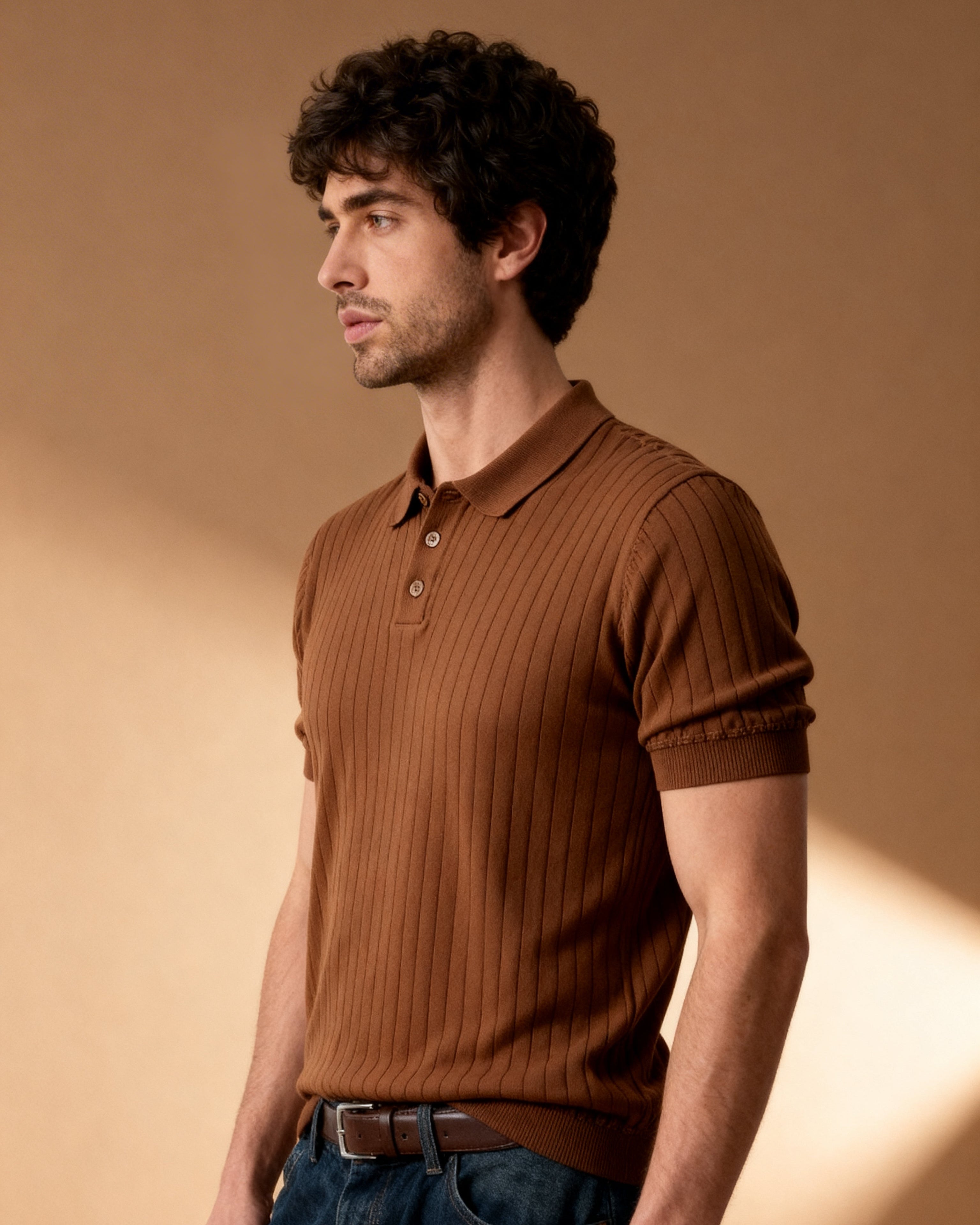 Brown Collar T-Shirt